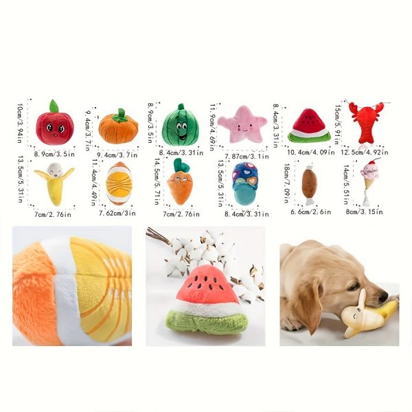 12-Piece Squeaky Plush Dog Toys Set