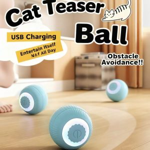 Cat Toy: Automatic Cat Teasing Ball for Cats, Self-Entertaining Boredom Relief Gadget, Smart Quiet Electric Cat Roller Toy Stick