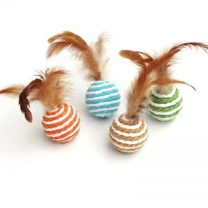 Handmade Colorful Fun Sisal Ball Cat Toy, Pet Toy, Cat Puzzle Ball, Pet Supplies for Cats